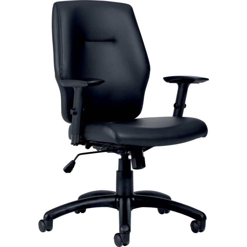 Offices to Go® Marlee Synchro-Tilter Medium Back LuxPlus Chair Black