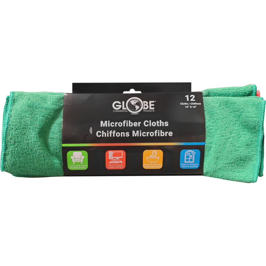 Globe™ Microfibre Cloth 16" x 16" Assorted Colours 12/pkg