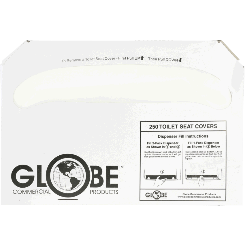 Globe™ Toilet Seat Covers 250 covers per package 10 packages/cse