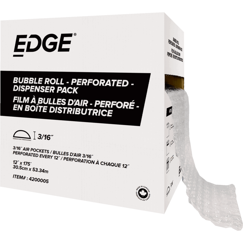 Edge® Bubble Cushion Packaging with Dispenser 12" x 175'