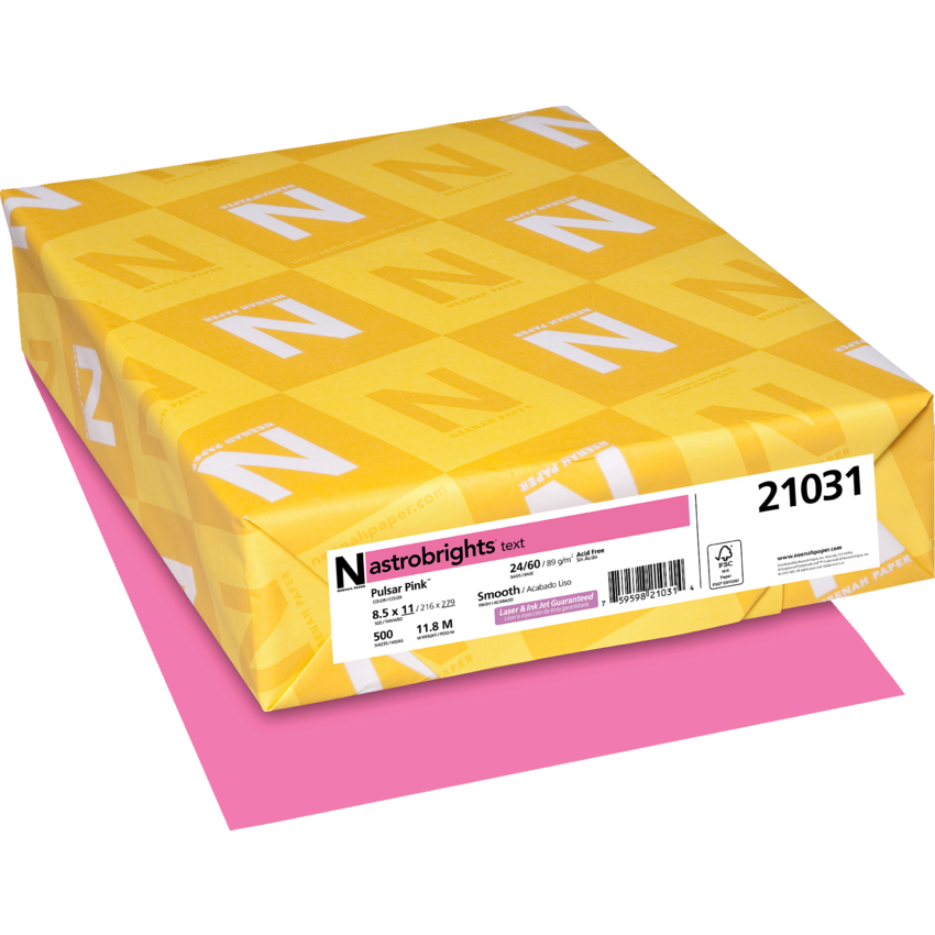 Neenah Astrobrights® Paper Letter Pulsar Pink 500/pkg
