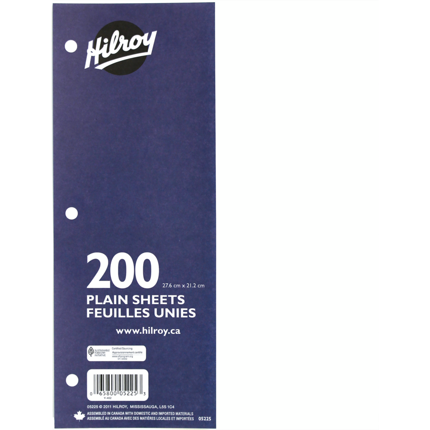 Hilroy Plain Paper Refill Three Hole Punched