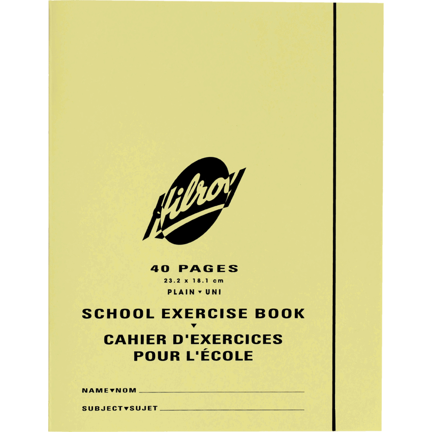 Hilroy Exercise Book Canary Plain 9-1/8" x 7-1/8" 40 pages
