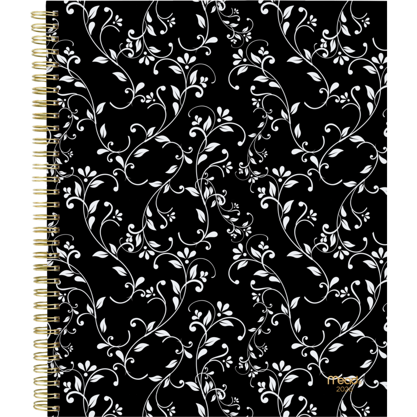 Mead® Scroll Weekly/Monthly Planner 11" x 9" Bilingual Black/White