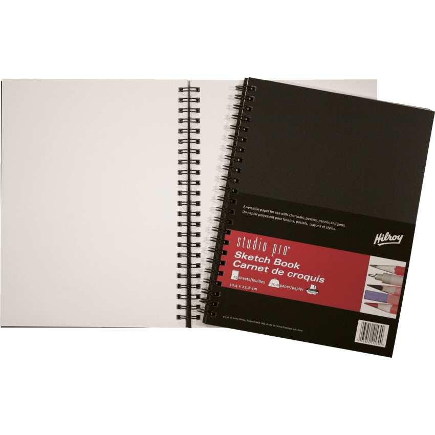 Hilroy Studio Pro® Poly Cover Coil Sketch Book 9" x 12" 75 Sheets/pad