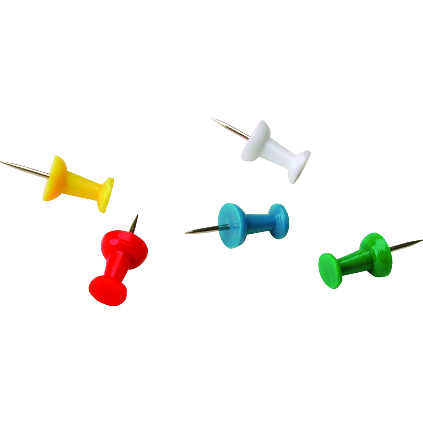 ACCO® Push Pins Assorted Colours 100/box