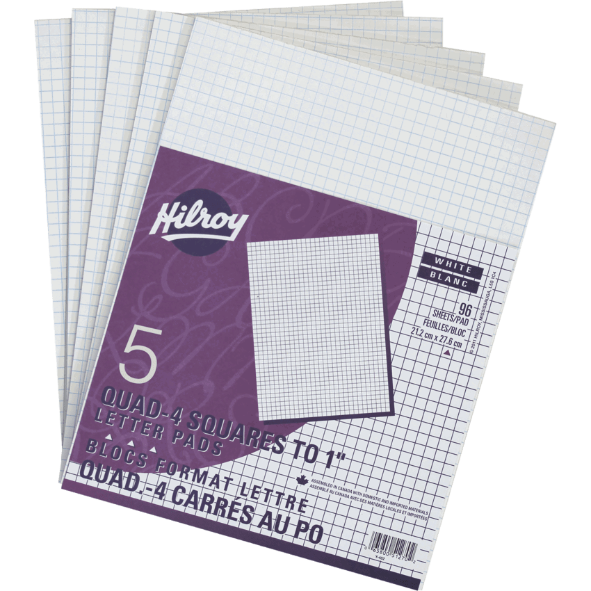 Hilroy Figuring Pads 15 lb 8-3/8" x 10-7/8" 96 Shts 5 pads/pkg