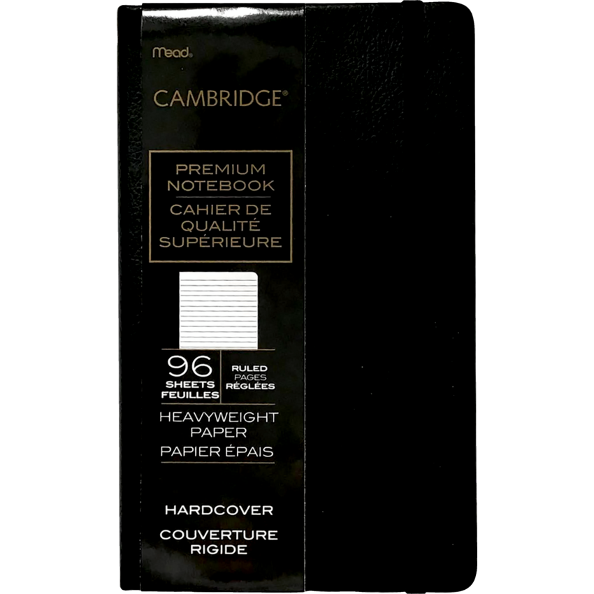 Mead® Cambridge® Premium Hard Cover Notebook 10" x 7-1/2" Black
