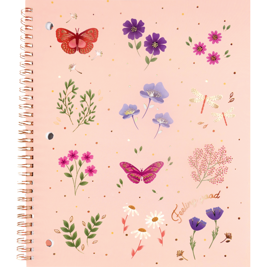 Hilroy Butterfly Notebook 10-1/2" x 8-5/8" Pink
