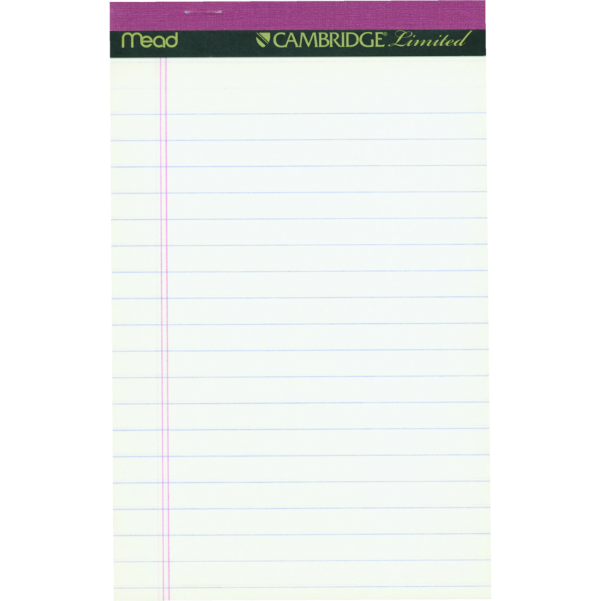 Mead® Cambridge® Perforated Pads White