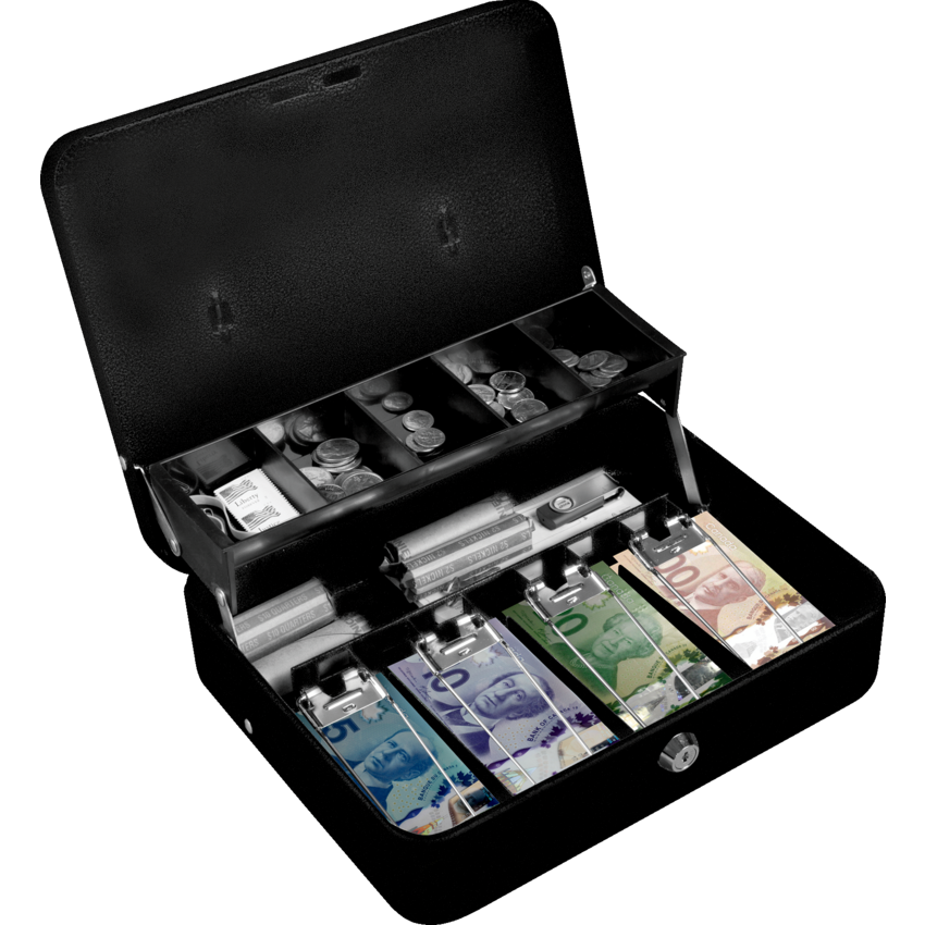Royal Sovereign® Tiered Tray Deluxe Cash Box Grey