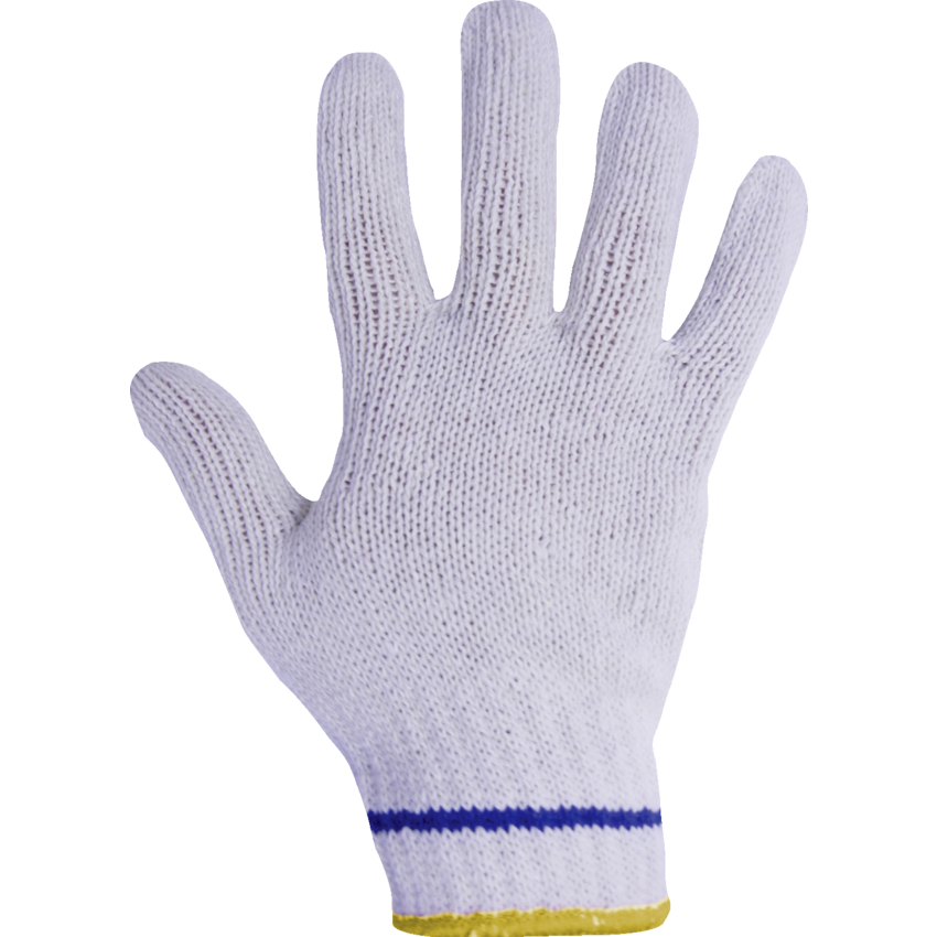 RONCO Vita™ Blue Line Knit Gloves Medium White 12 pairs/pkg