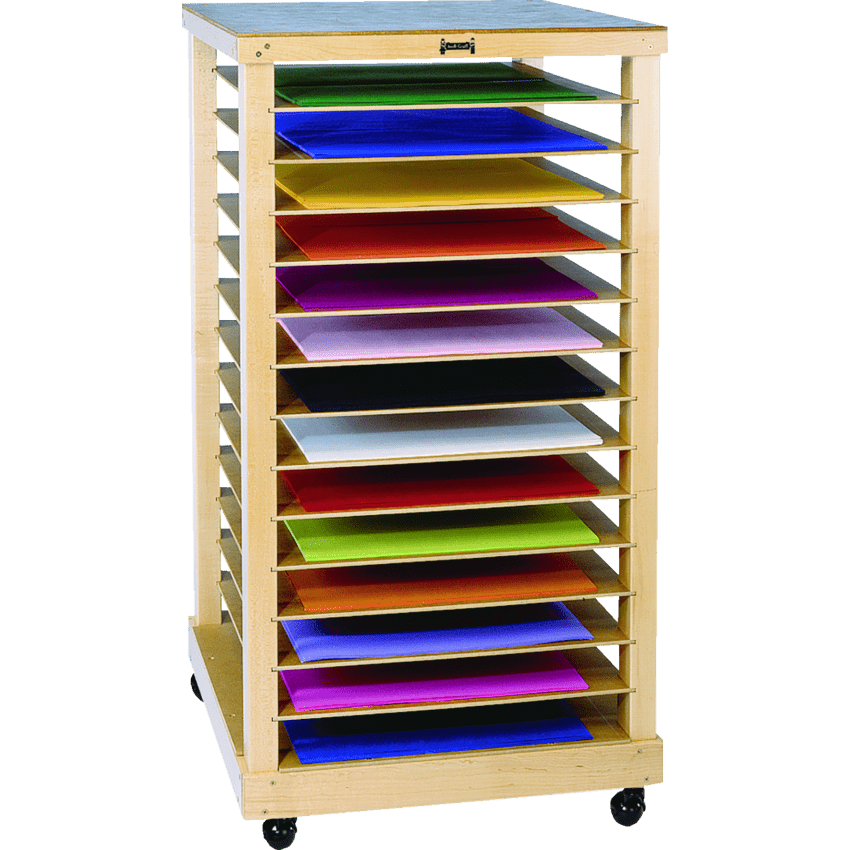 Jonti-Craft® Paper Rack 14 shelves 30-1/2"W x 26"D x 49"H
