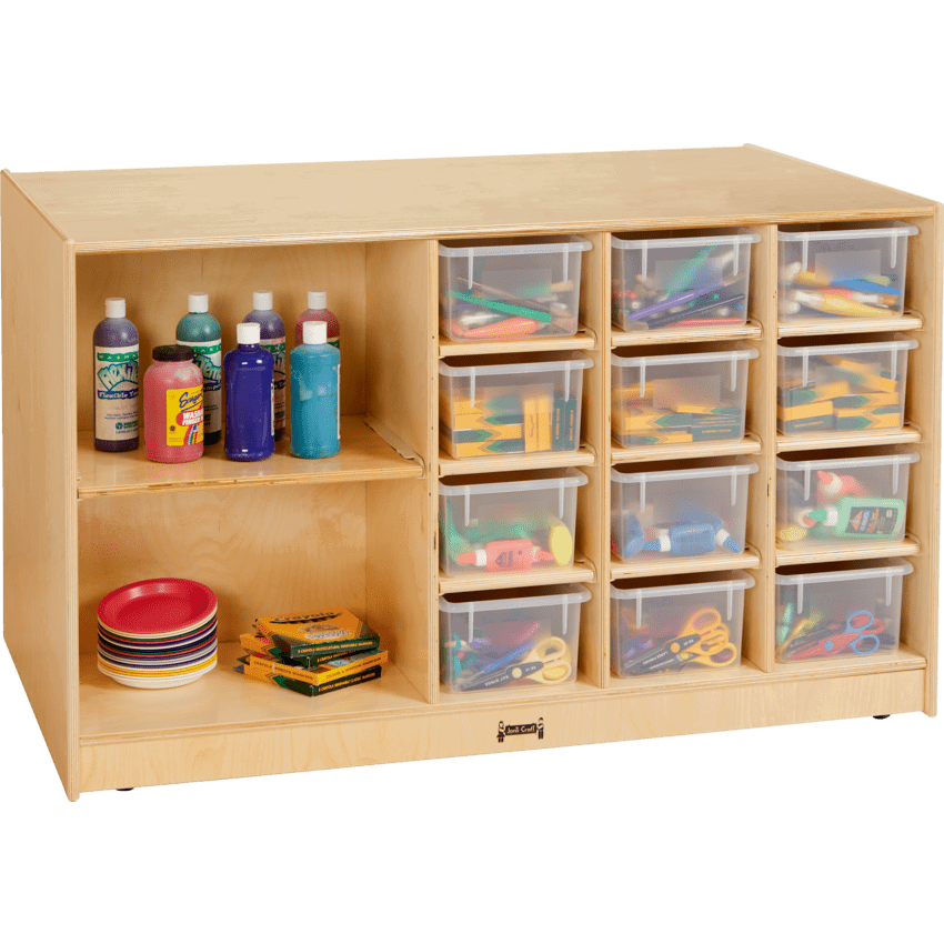 Jonti-Craft® Mobile Storage Island With Clear Bins