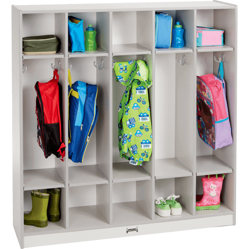 Rainbow Accents® 5 Section Coat Locker 48"W x 15"D x 50-1/2"H Grey