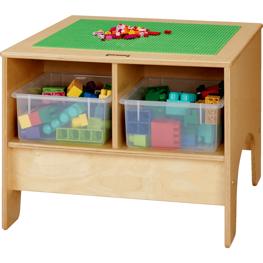 Jonti-Craft® KYDZ Building Table With Clear Bins 28"W x 25"D x 19"H