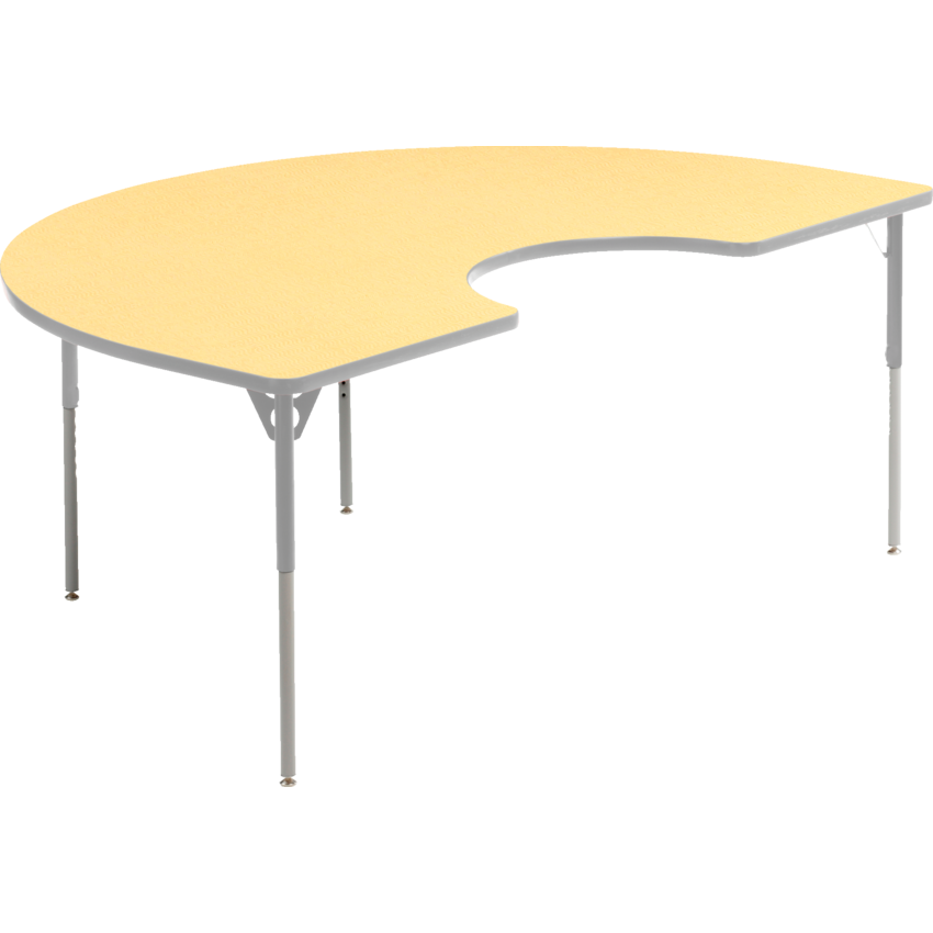 Mitybilt Aktivity Guided Reading Kidney Table 48" x 72" Lemon/Silver