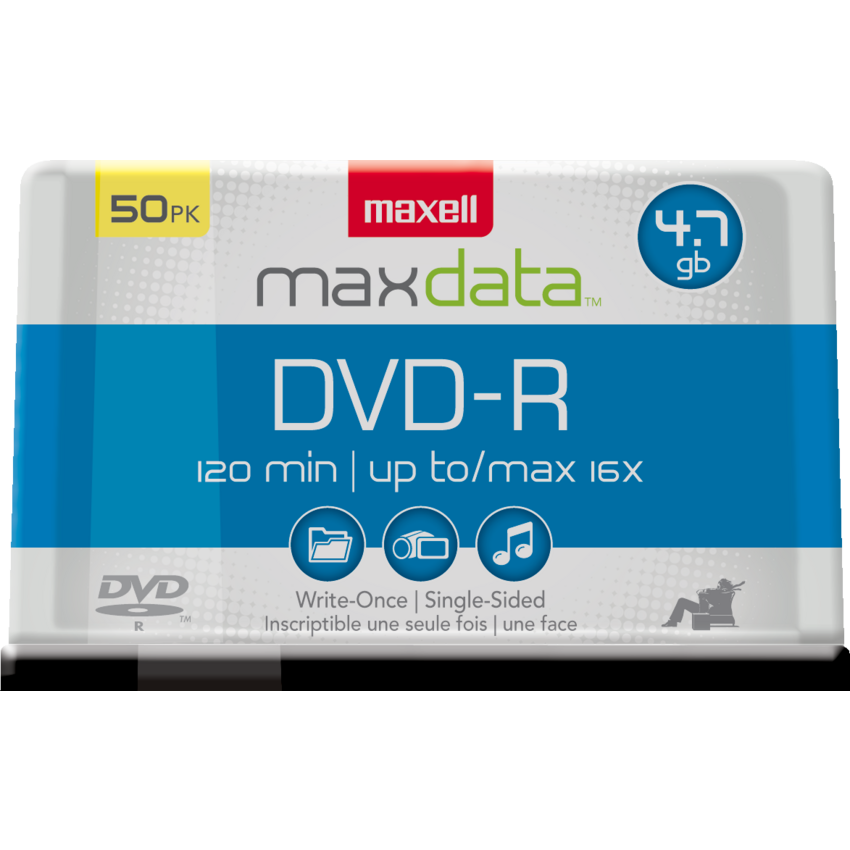Maxell Maxdata™ DVD-Rs 16X 4.7 GB 50/spindle