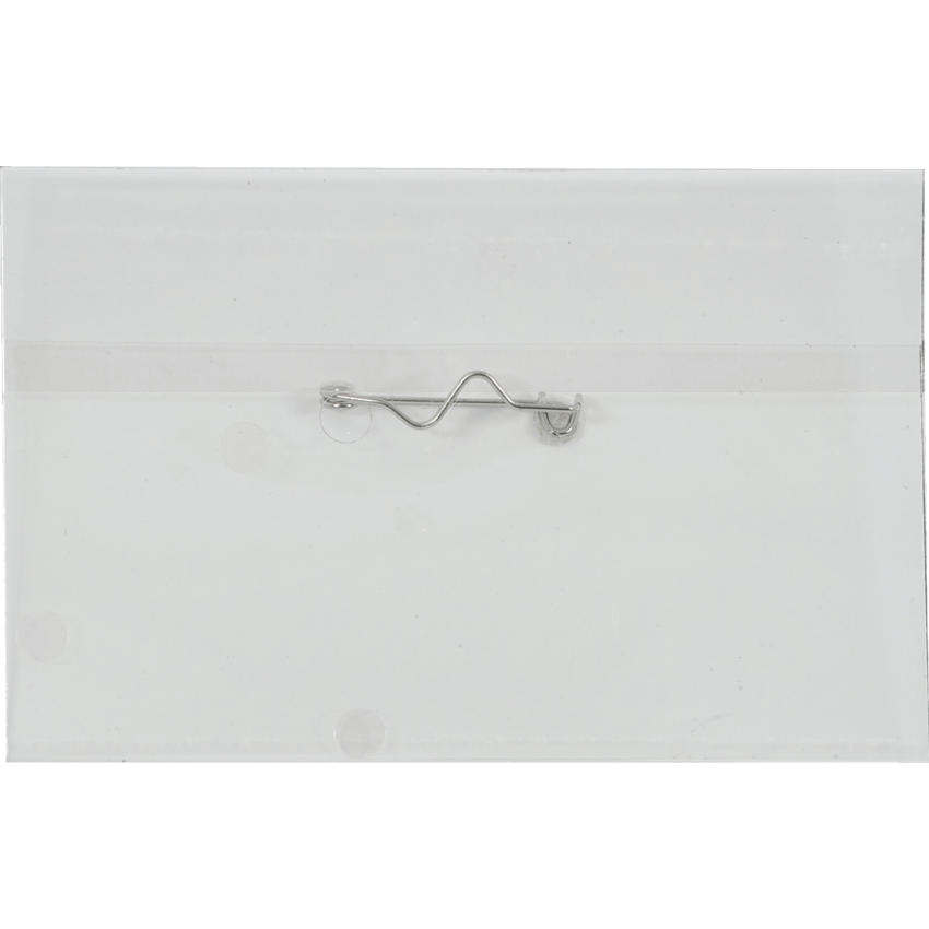 Merangue Fold-Over Name Badge Kits Pin Holder 2-1/4" x 3-1/2" Clear 10/pkg