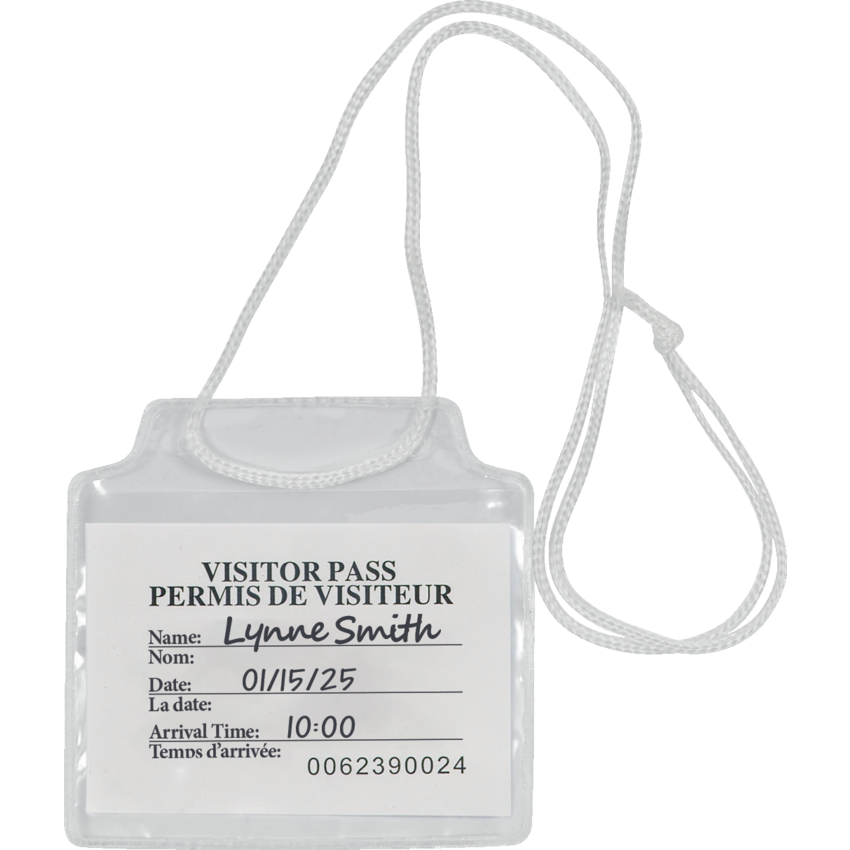 Merangue Pocket Name Badge Kits String Holder 3? x 4? Clear 10/pkg