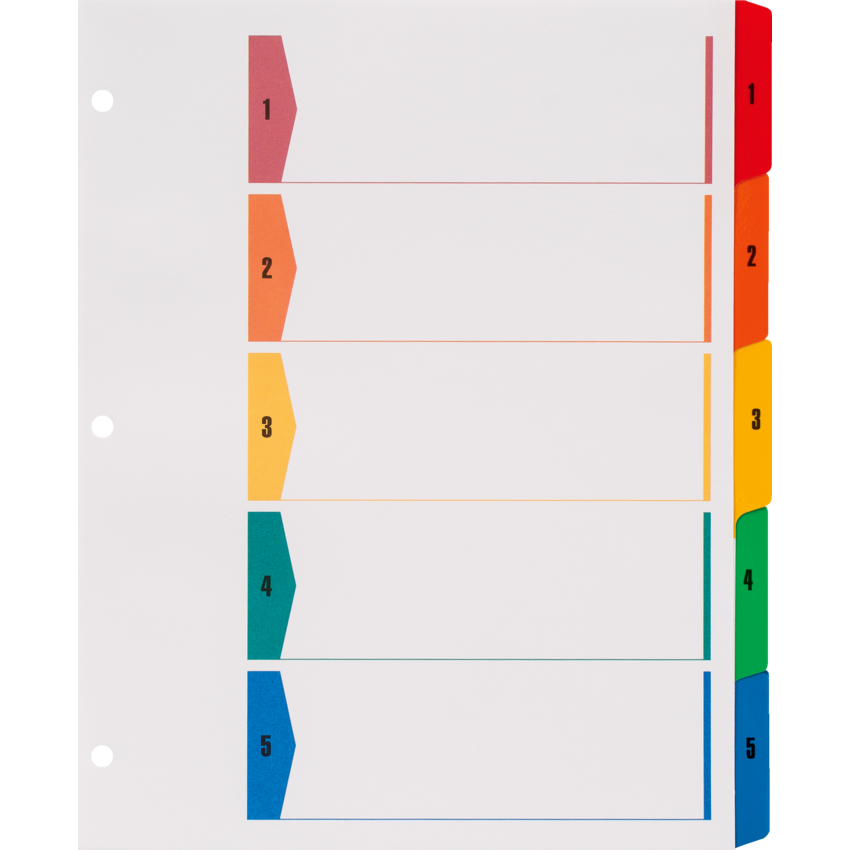 Basics® Colour Coded Indexes 1-5, 4 sets/pkg