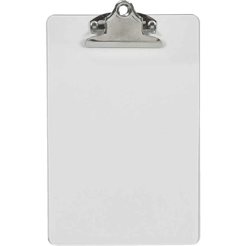 Merangue Plastic Clipboard 6" x 9" Clear