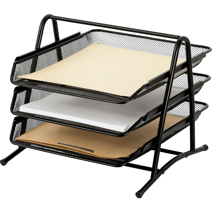 Merangue Mesh Document Tray 3-Tiered Black