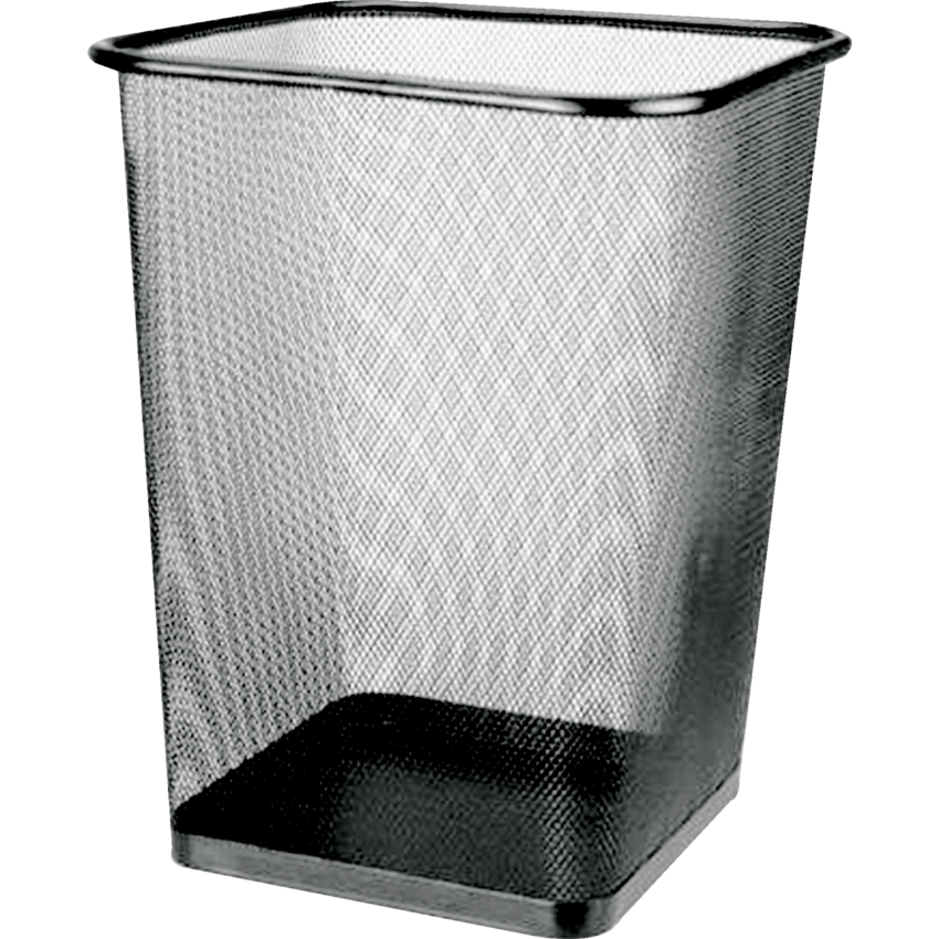 Winnable Mesh Square Wastebasket Black