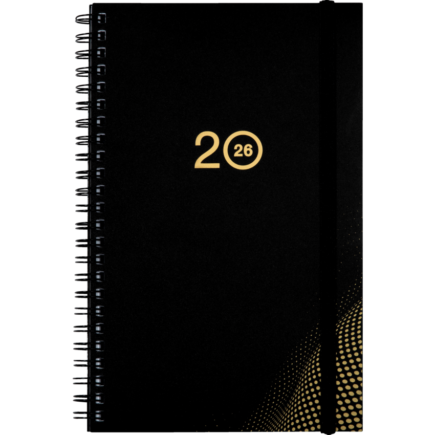 Basics® Weekly Diary Flexible Cover 8" x 5" Bilingual Black