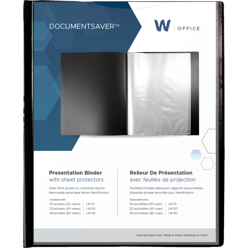 Winnable Presentation Book  20 Pockets Letter Black