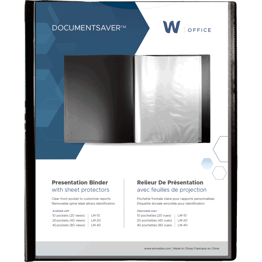 Winnable Presentation Book 40 Pockets Letter Black