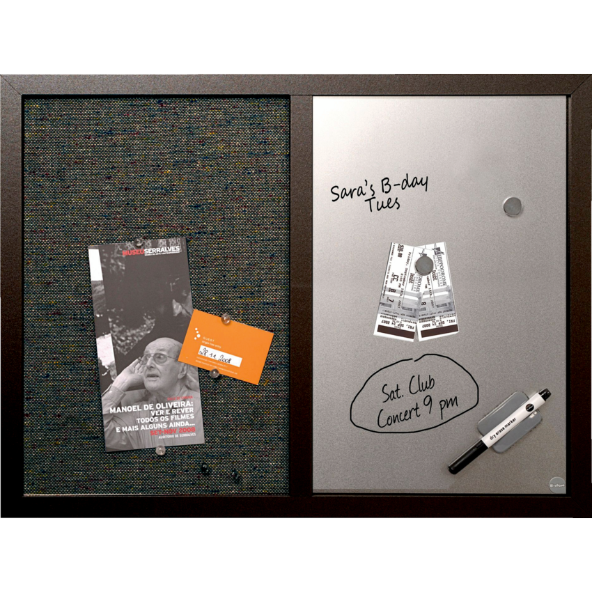 MasterVision® Dry-Erase/Fabric Combo Board 24" x 18" Black