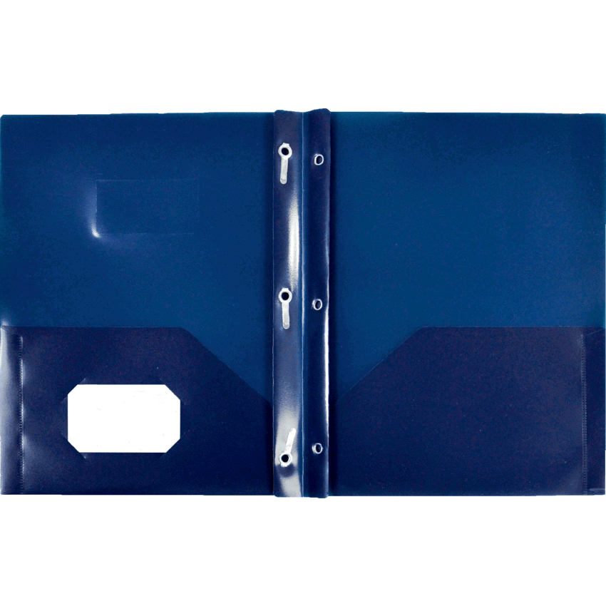 Winnable Twin Pocket Portfolio w/Tangs Letter Dark Blue