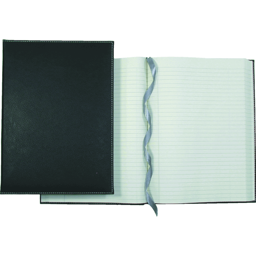 Winnable Executive Journal Notebook Sewn Bound 9-3/4x7" 320pgs Black w/White Stitching
