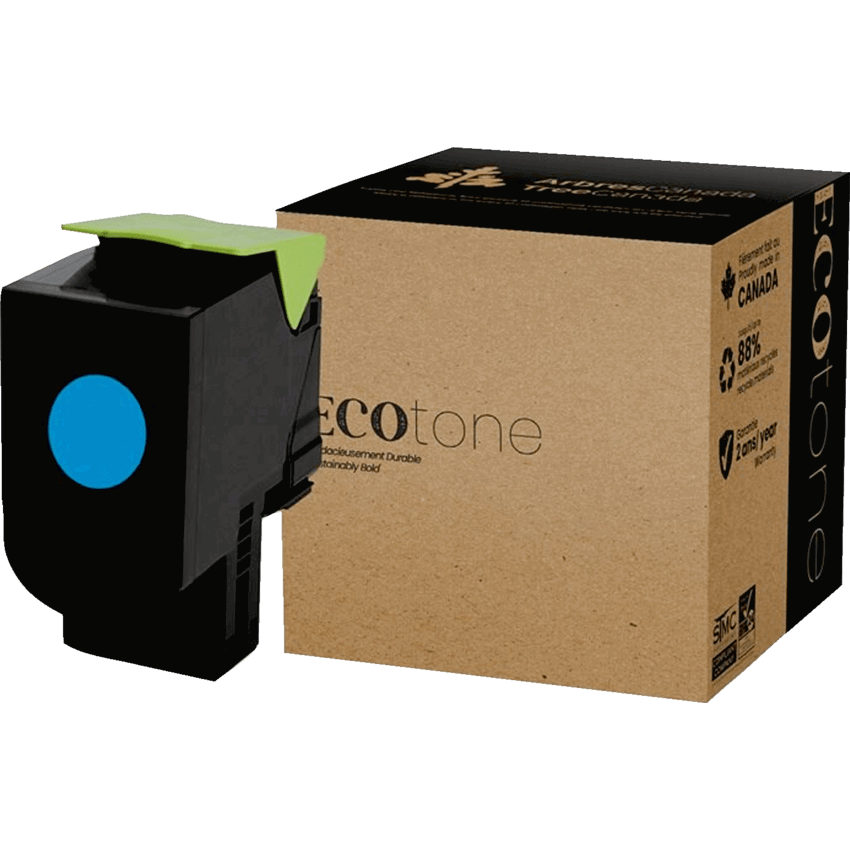 EcoTone® Remanufactured Laser Cartridge (Lex 70C10C0) Cyan