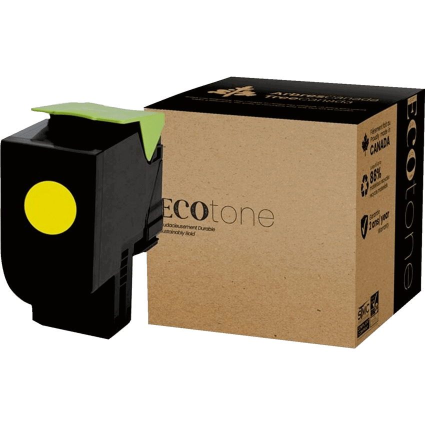 EcoTone® Remanufactured Laser Cartridge (Lex 70C10Y0) Yellow