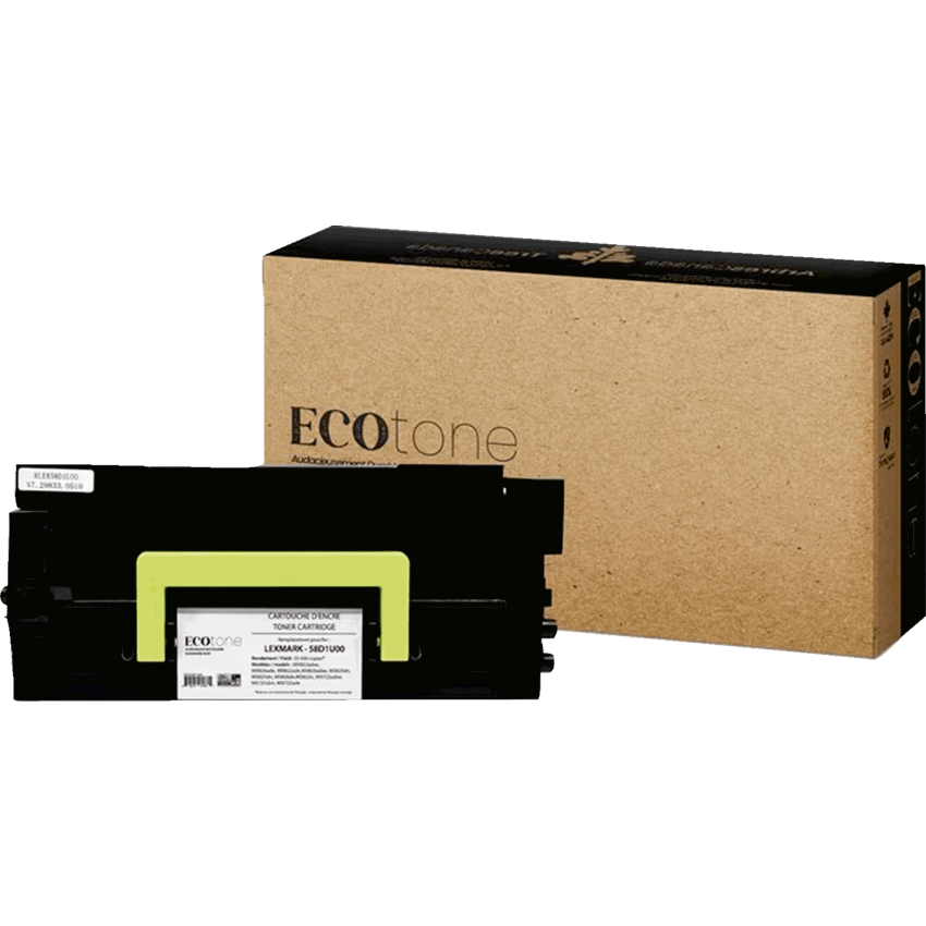 EcoTone® Remanufactured Laser Cartridge (Lex 58D1U00) Black