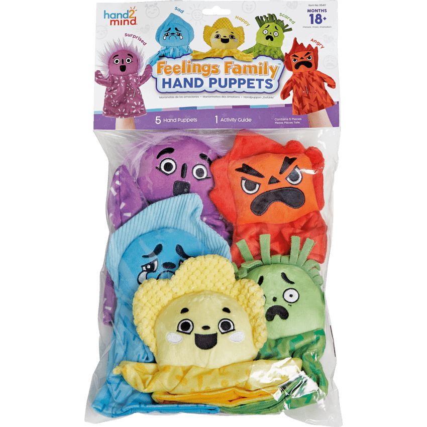 Hand2Mind® Feelings Family™ Hand Puppets 5/set