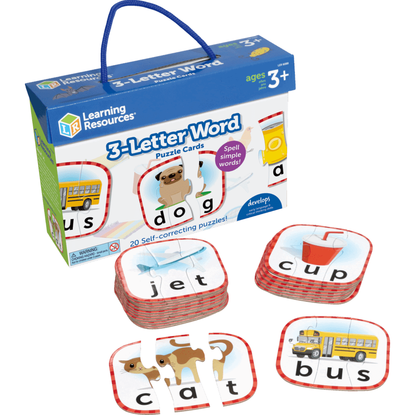 Learning Resources® Puzzle Cards 3-Letter Word