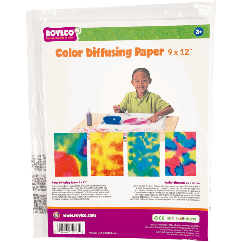 Roylco Color Diffusing Paper 9" x 12" White 50 sheets/pkg