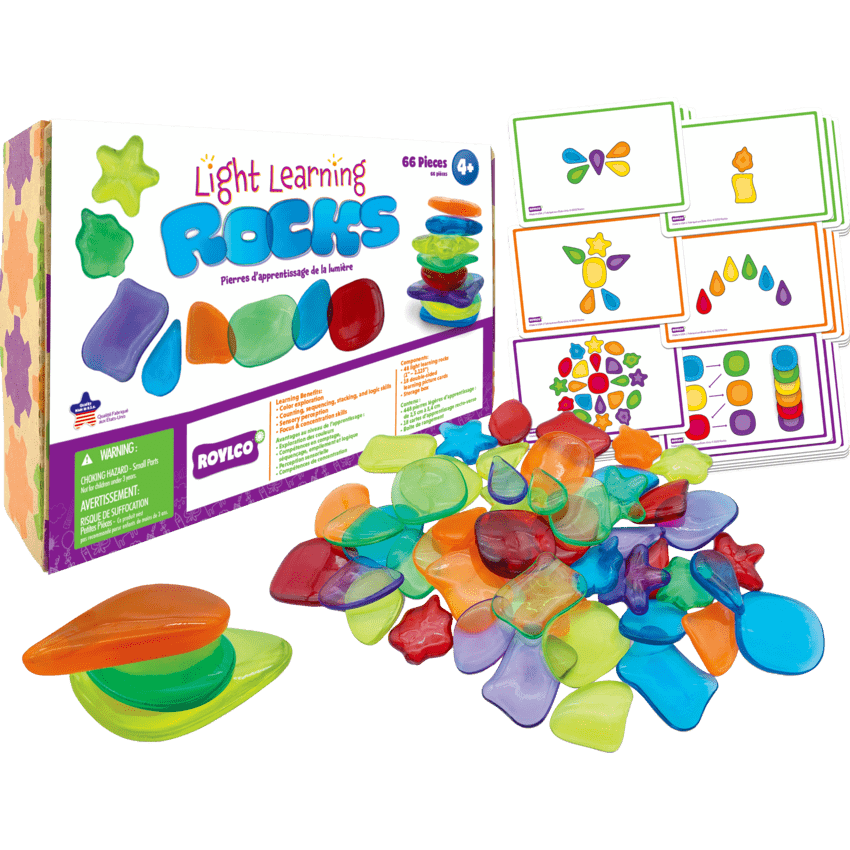 Roylco Light Learning Rocks 2" x 2" Assorted Colours 48/pkg