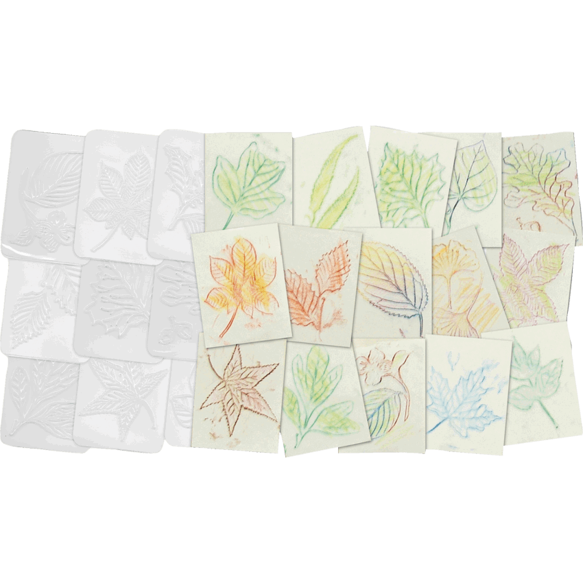 Roylco Rubbing Plates Leaf 4" x 5" 16/pkg