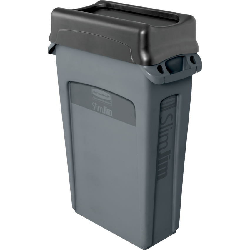Rubbermaid® Slim Jim® Waste Container Top Swing Lid Black