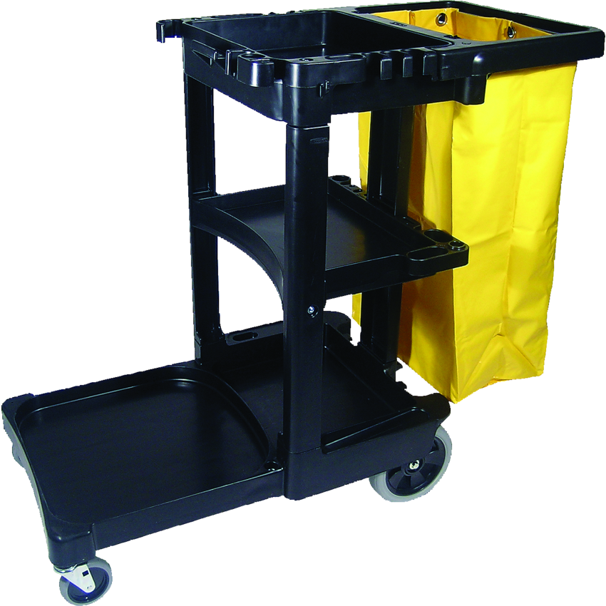 Rubbermaid® Janitor Cart with Bag, Black