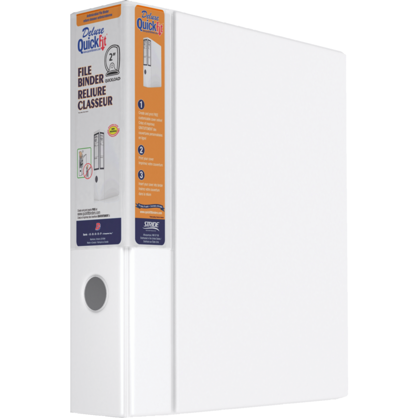 Davis Group Deluxe QuickFit® Heavy Duty D-Ring File Binder 2" White