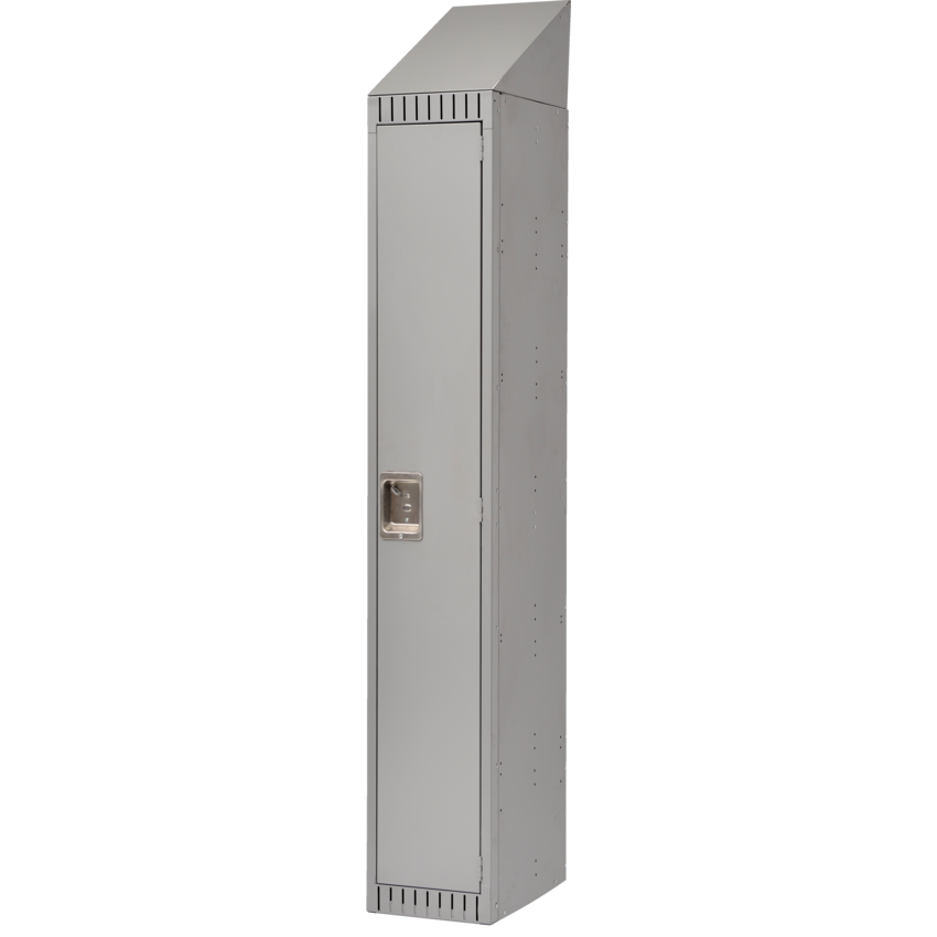 Kleton® RTA Steel Locker Single w/Slope Bank of 1 Grey