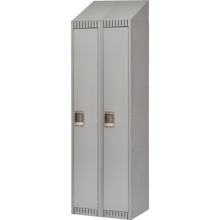 Kleton® RTA Steel Locker Single w/Slope Bank of 2 Grey