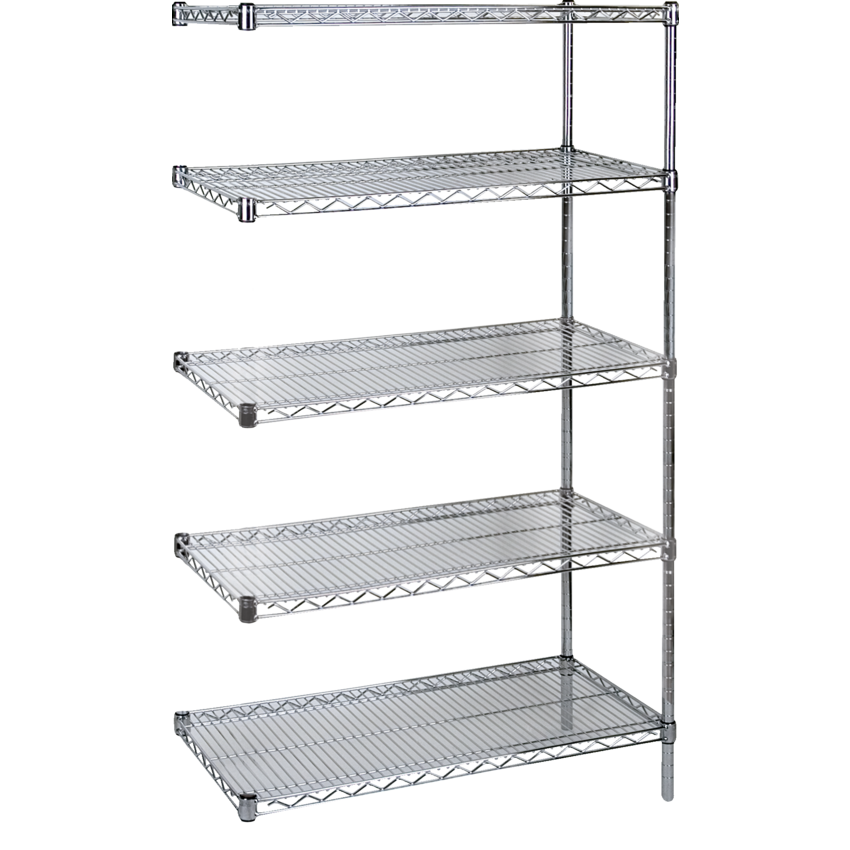 Kleton® Heavy Duty Chromate Wire Shelving 5 Shelves 60"W x 24"D x 74"H