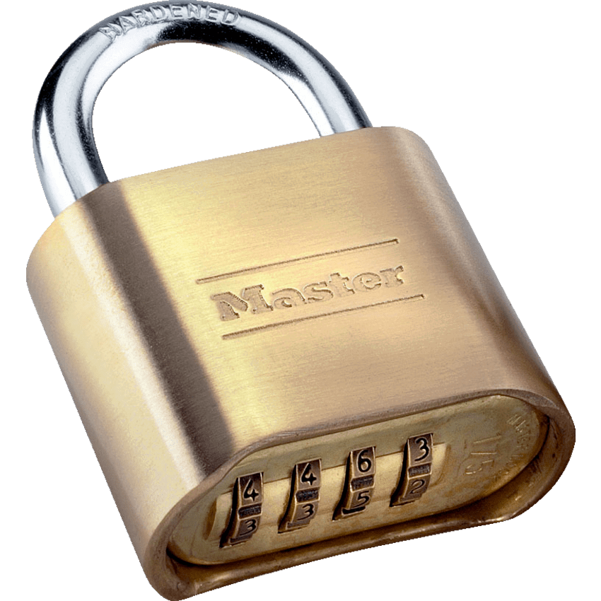Master Lock® Resettable Brass Combination Padlock 2"W x 1"L