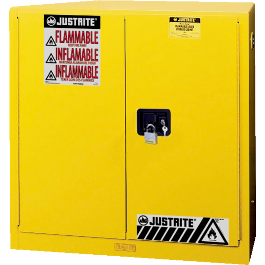 Justrite Sure-Grip® Ex Flammable Storage Cabinet 30 gallons Yellow
